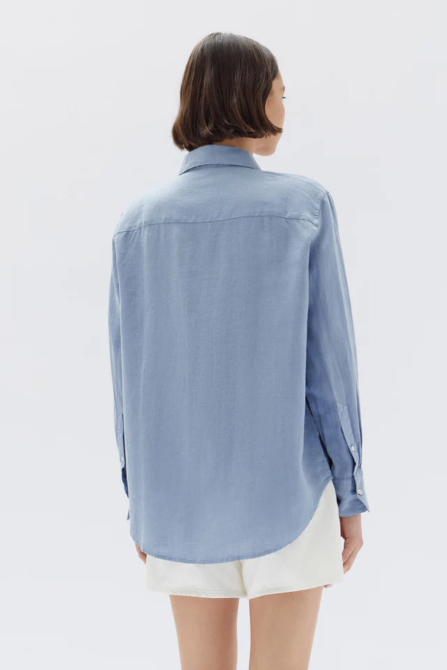 ASSEMBLY LABEL - Xander L/S Linen  Shirt - Glacial