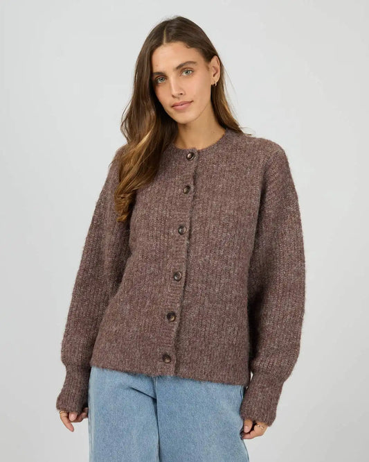 SILENT THEORY - Bonni Knit Cardigan - CHERRY