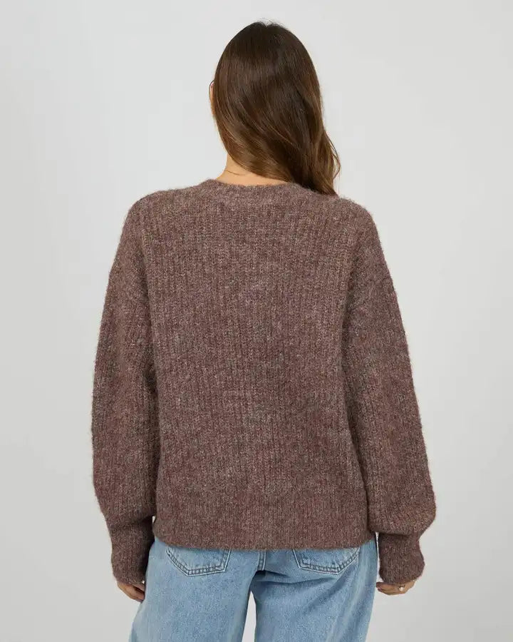 SILENT THEORY - Bonni Knit Cardigan - CHERRY