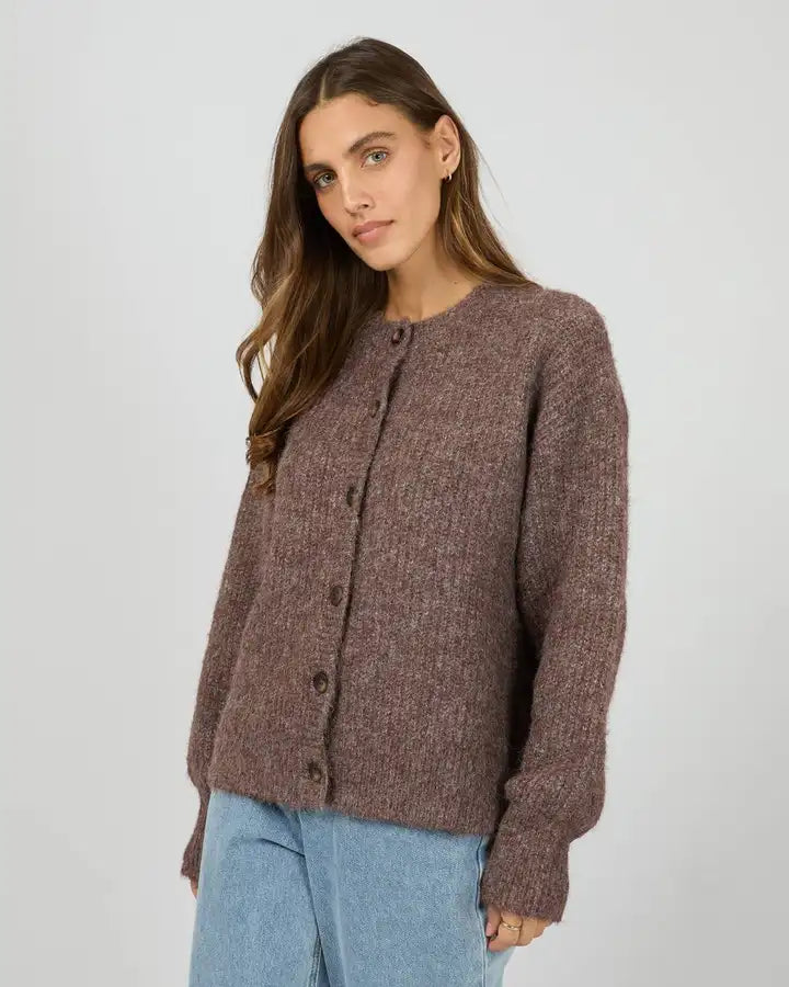 SILENT THEORY - Bonni Knit Cardigan - CHERRY