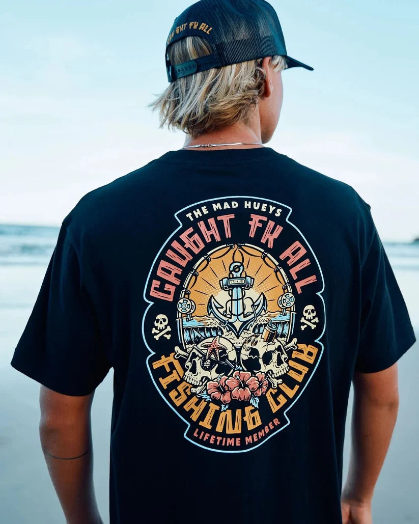 THE MAD HUEYS - Caught FK Skull SS Tee - BLACK
