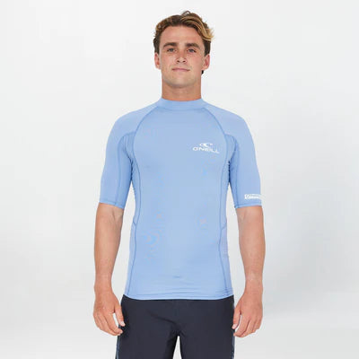 O'NEILL  - Clean & Mean S/S Rash Vest - Faded Denim