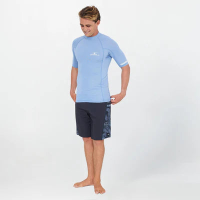 O'NEILL  - Clean & Mean S/S Rash Vest - Faded Denim