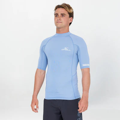 O'NEILL  - Clean & Mean S/S Rash Vest - Faded Denim