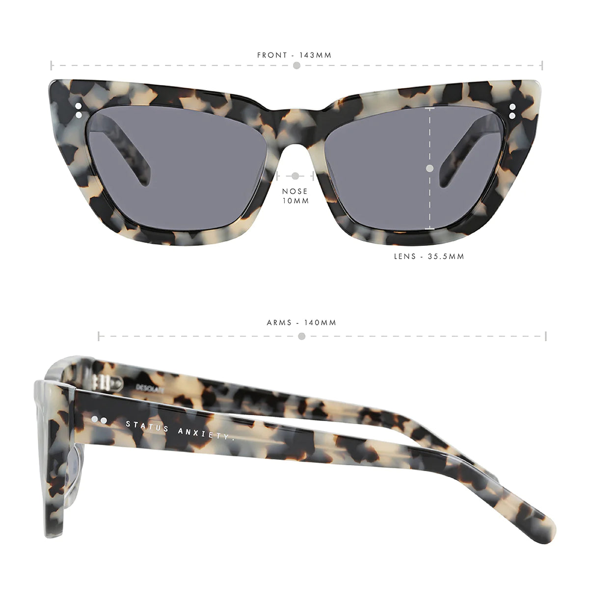 STATUS ANXIETY - Sunglasses Desolate - White Tort