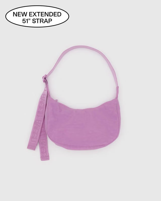 BAGGU - Small Nylon Crescent Bag - PEONY