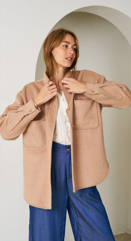 VALERIA LABEL - Jordy Shirt Jacket - TAN