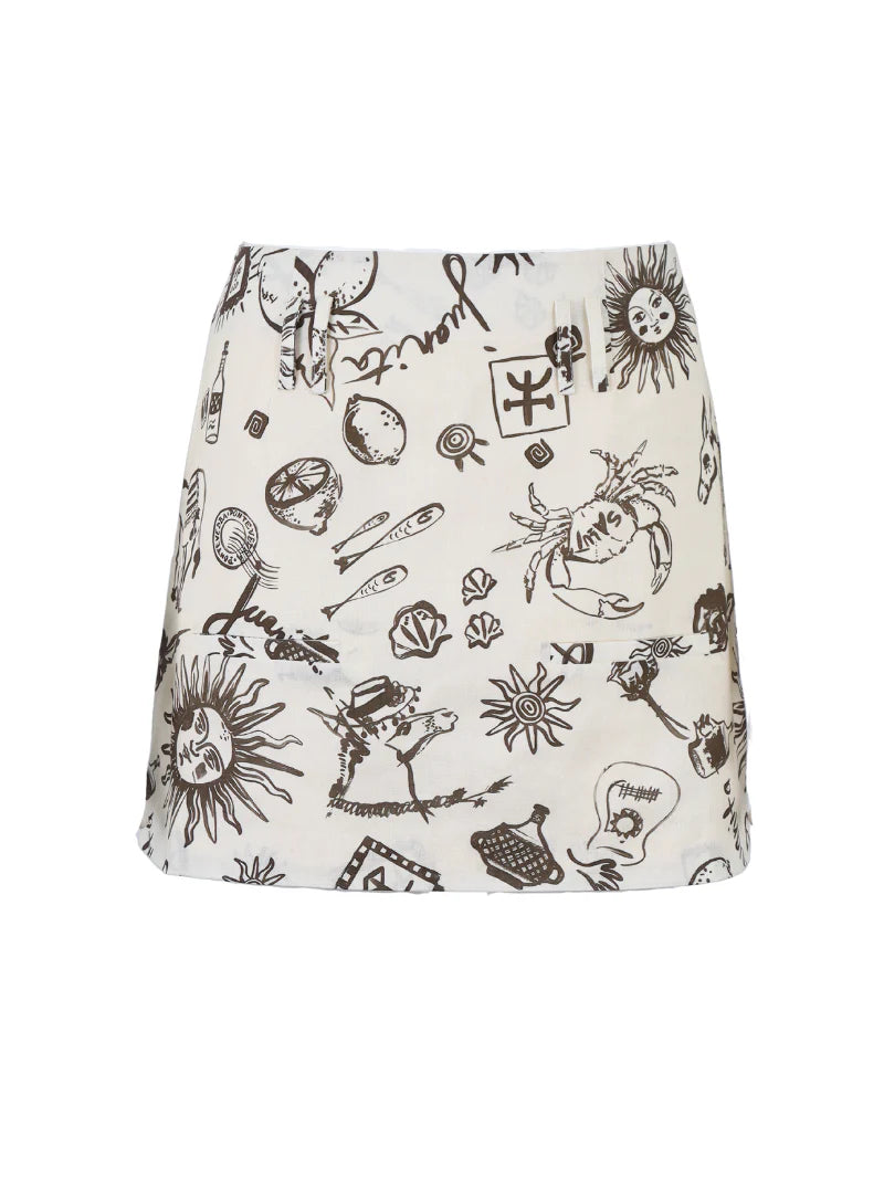 JUAN & ME - Nacida Skirt Juanita Print - Cream