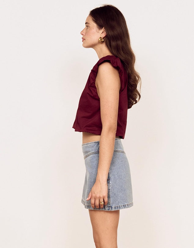 MINKPINK - Lola V-Neck Top - WINE