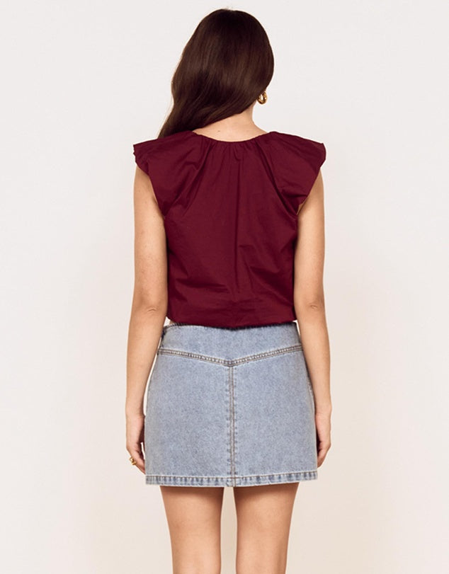MINKPINK - Lola V-Neck Top - WINE