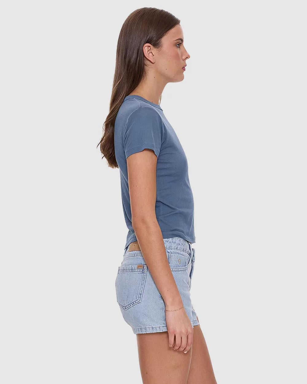 THRILLS - Track Record Baby Tee - Bluefin