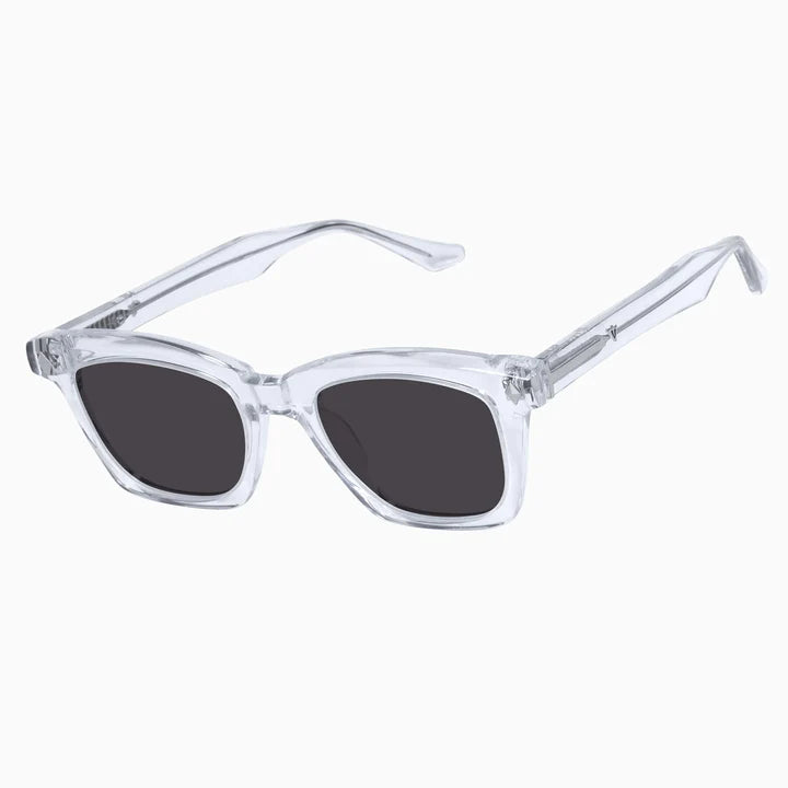 VALLEY EYEWEAR - HUTCH - Crystal w. Silver Metal Trim / Black Lens