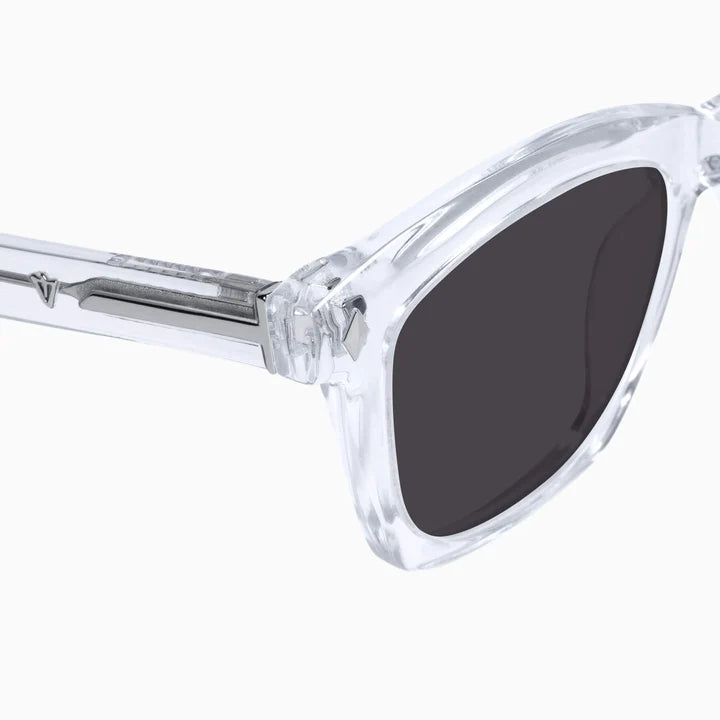 VALLEY EYEWEAR - HUTCH - Crystal w. Silver Metal Trim / Black Lens