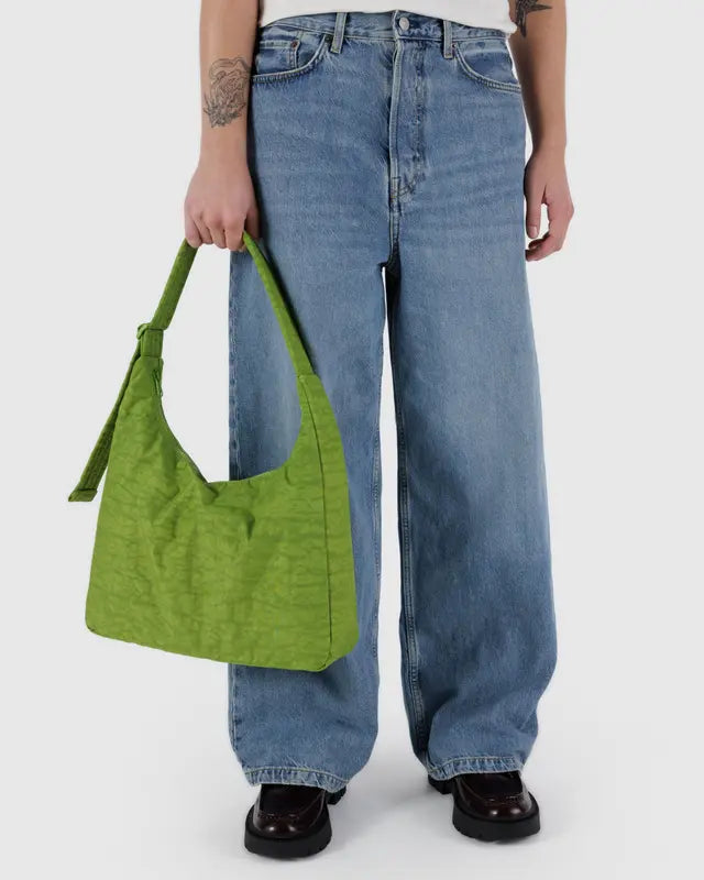 BAGGU - Large Nylon Shoulder Bag - Green Juice