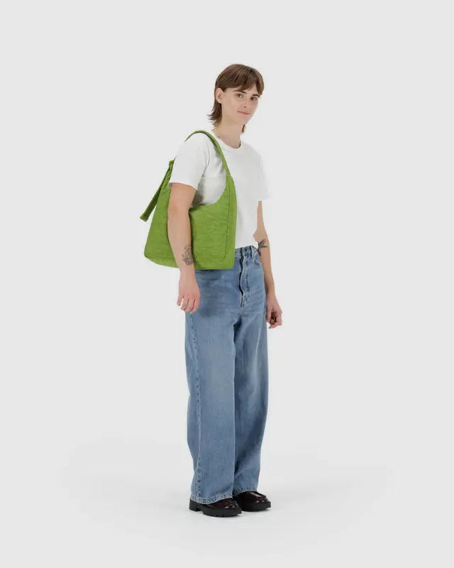 BAGGU - Large Nylon Shoulder Bag - Green Juice