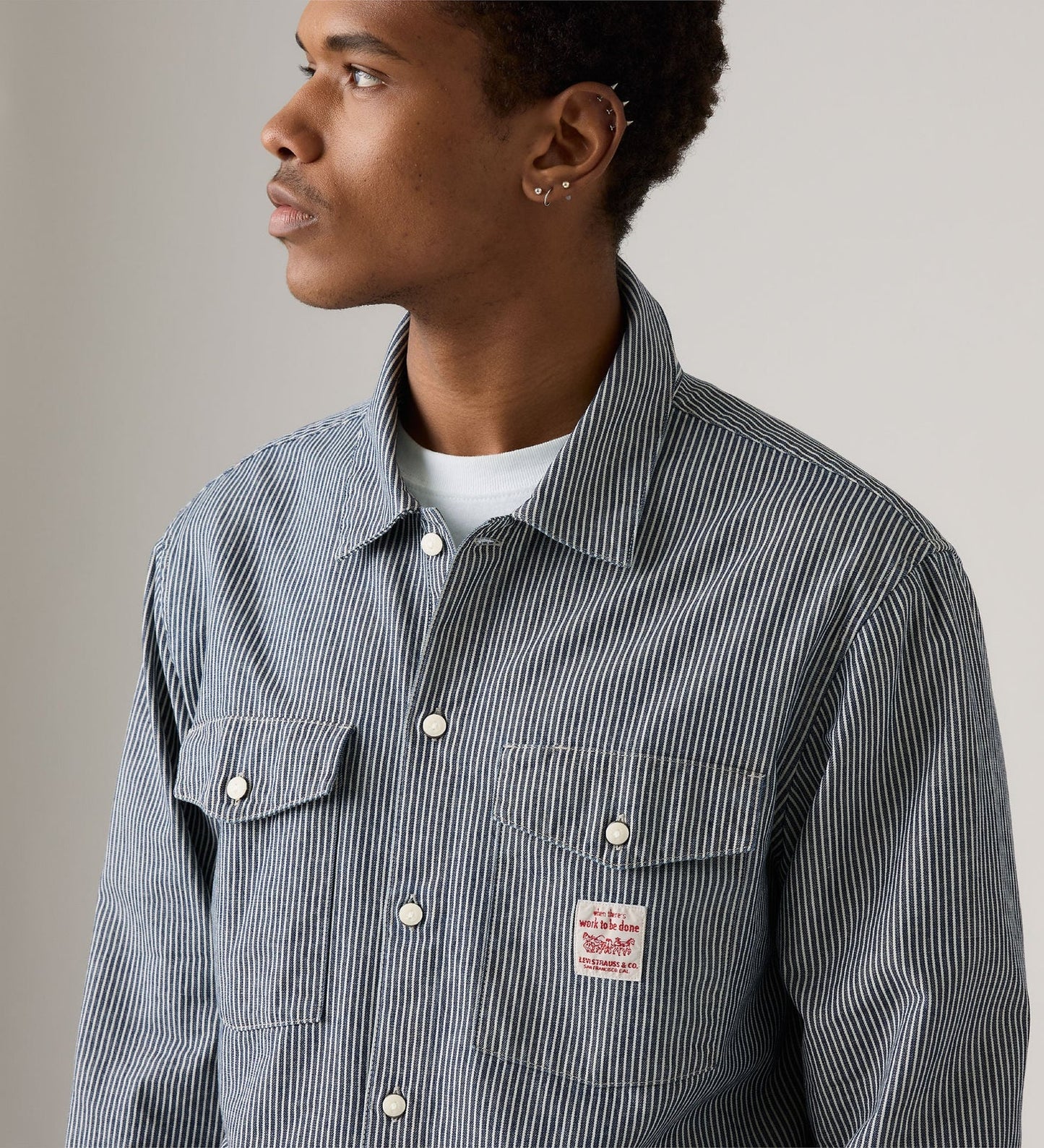 LEVIS - MENS L/S WORKER SHIRT - Stripe