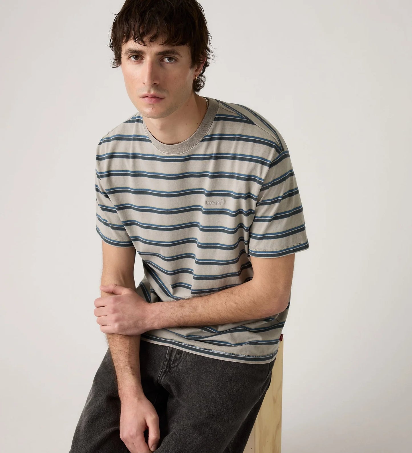 LEVI'S - Men's Red Tab Vintage T- Shirt - MARTIN STRIP DARK SLATE
