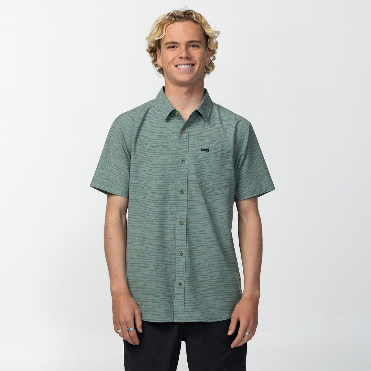 O'NEILL - TRVL UPF Traverse Stripe Standard - SAGE GREEN