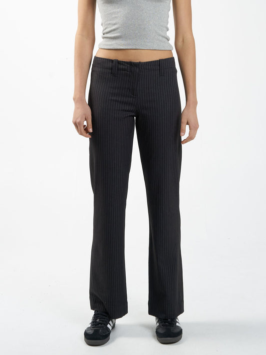 THRILLS - Brit Pinstripe Pant - CHARCOAL GREY