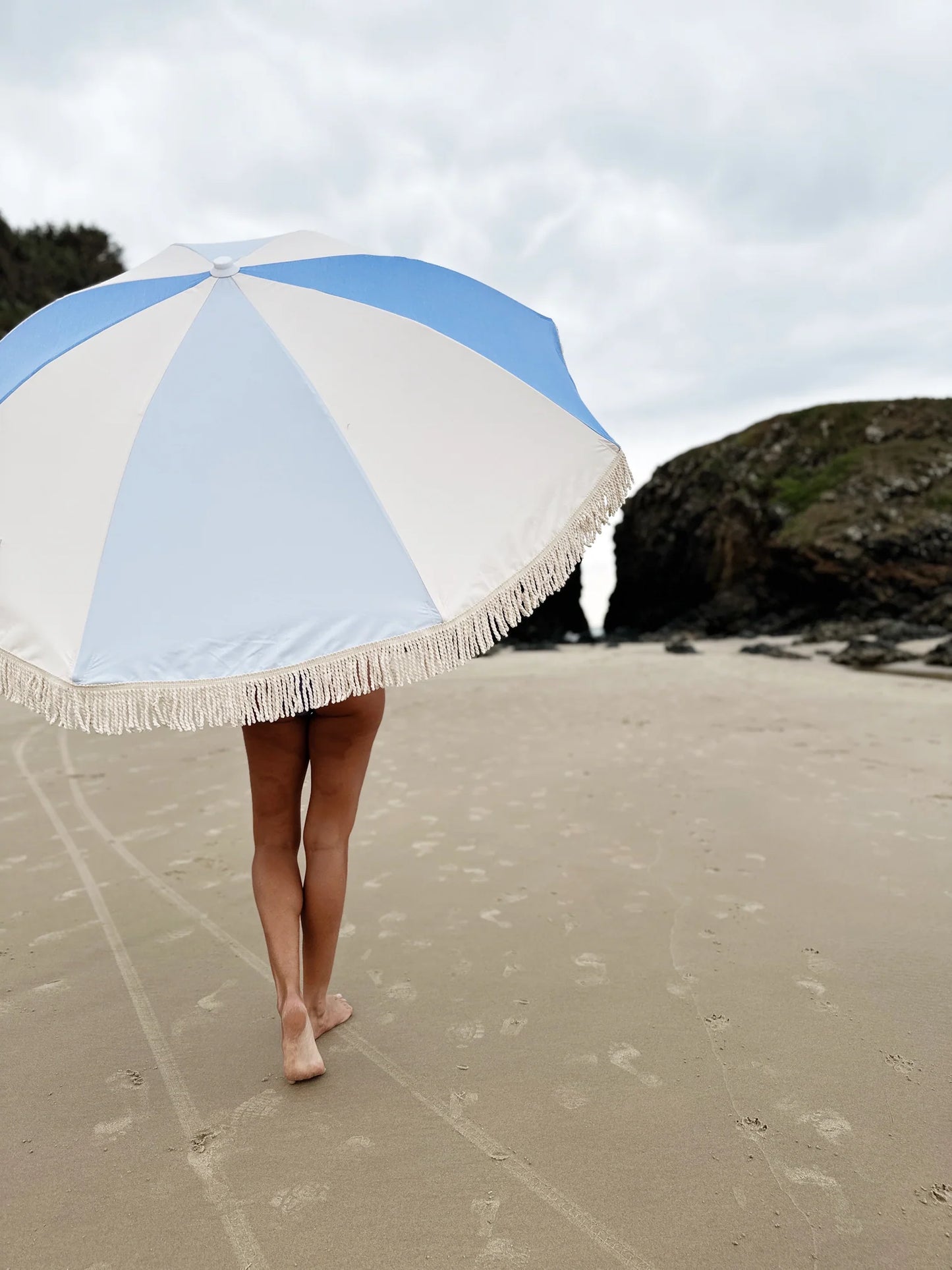 SALTY SHADOWS - Sea Salt  Beach Umbrella