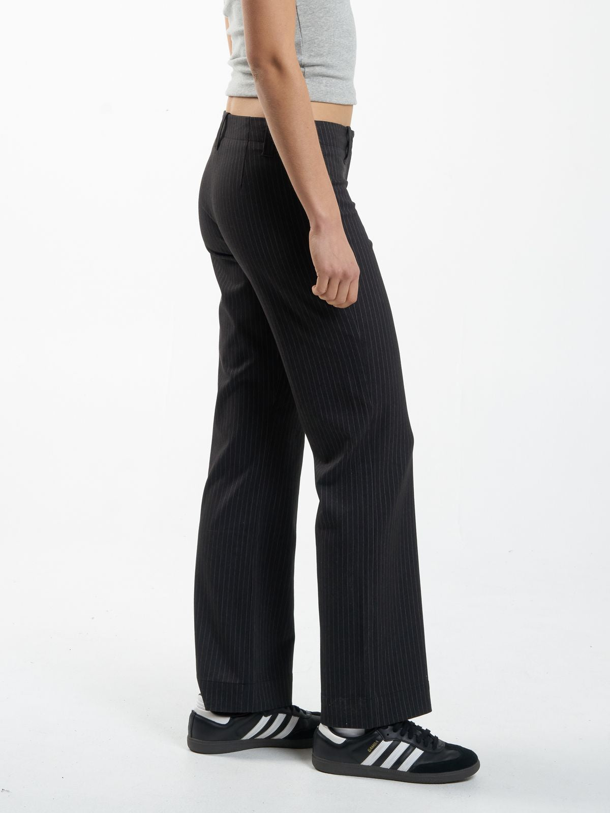 THRILLS - Brit Pinstripe Pant - CHARCOAL GREY
