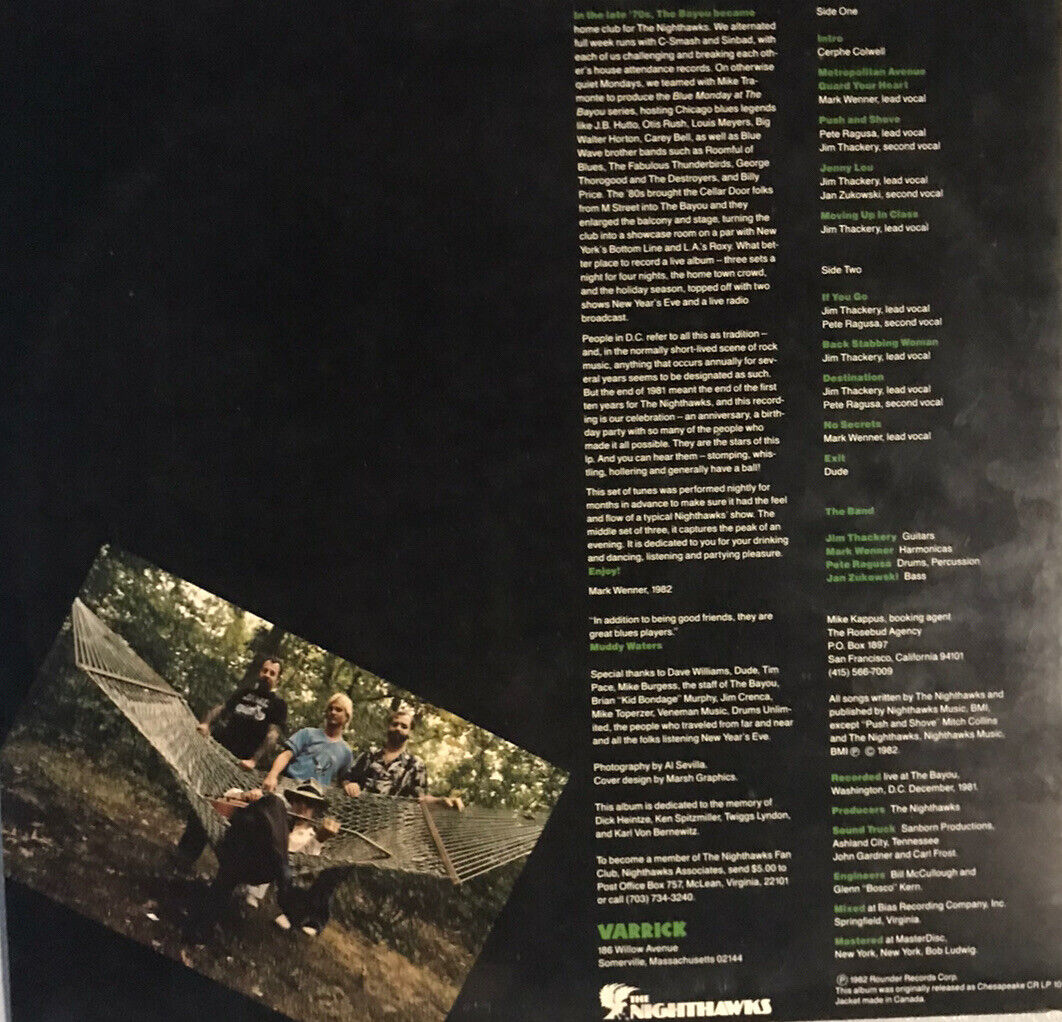 The Nighthawks Ten Years Live Lp 1983 Canadian NM