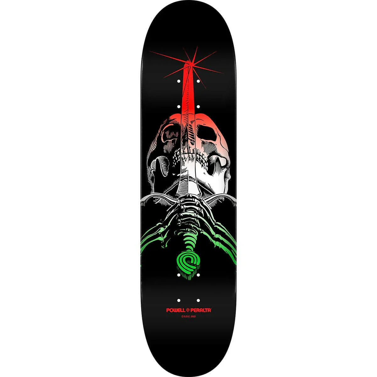 Powell Peralta skull and sword green fade 8.25