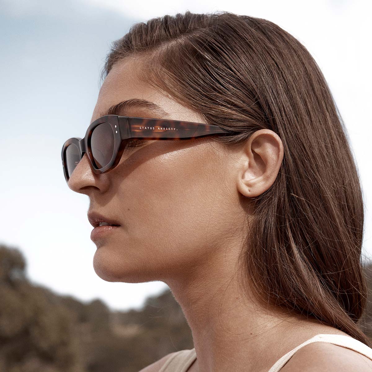 STATUS ANXIETY - Sunglasses Luna - BROWN TORTE