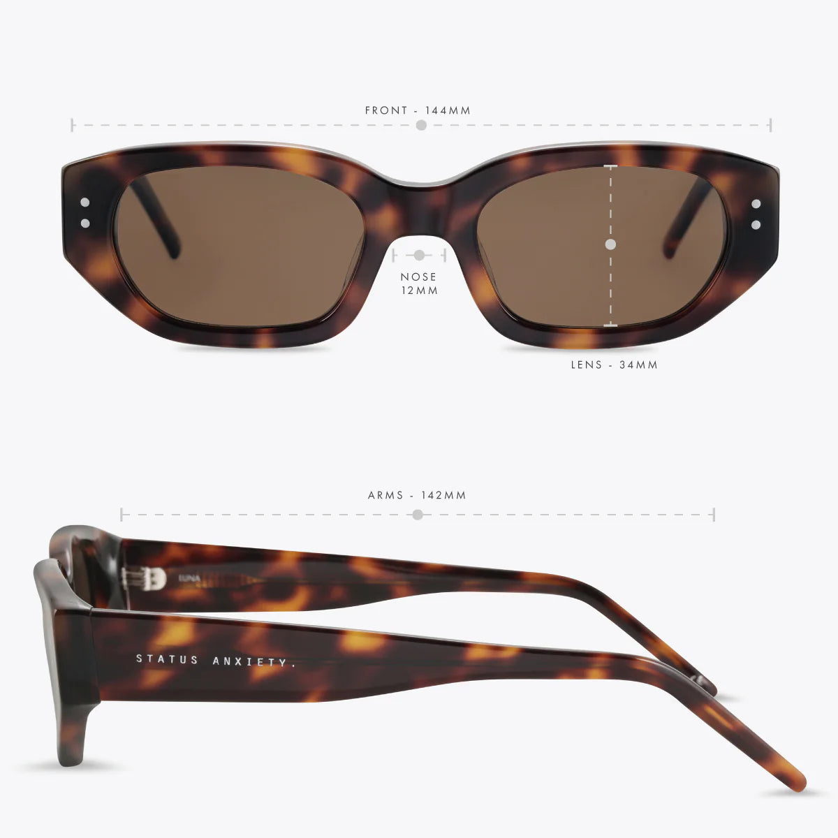 STATUS ANXIETY - Sunglasses Luna - BROWN TORTE