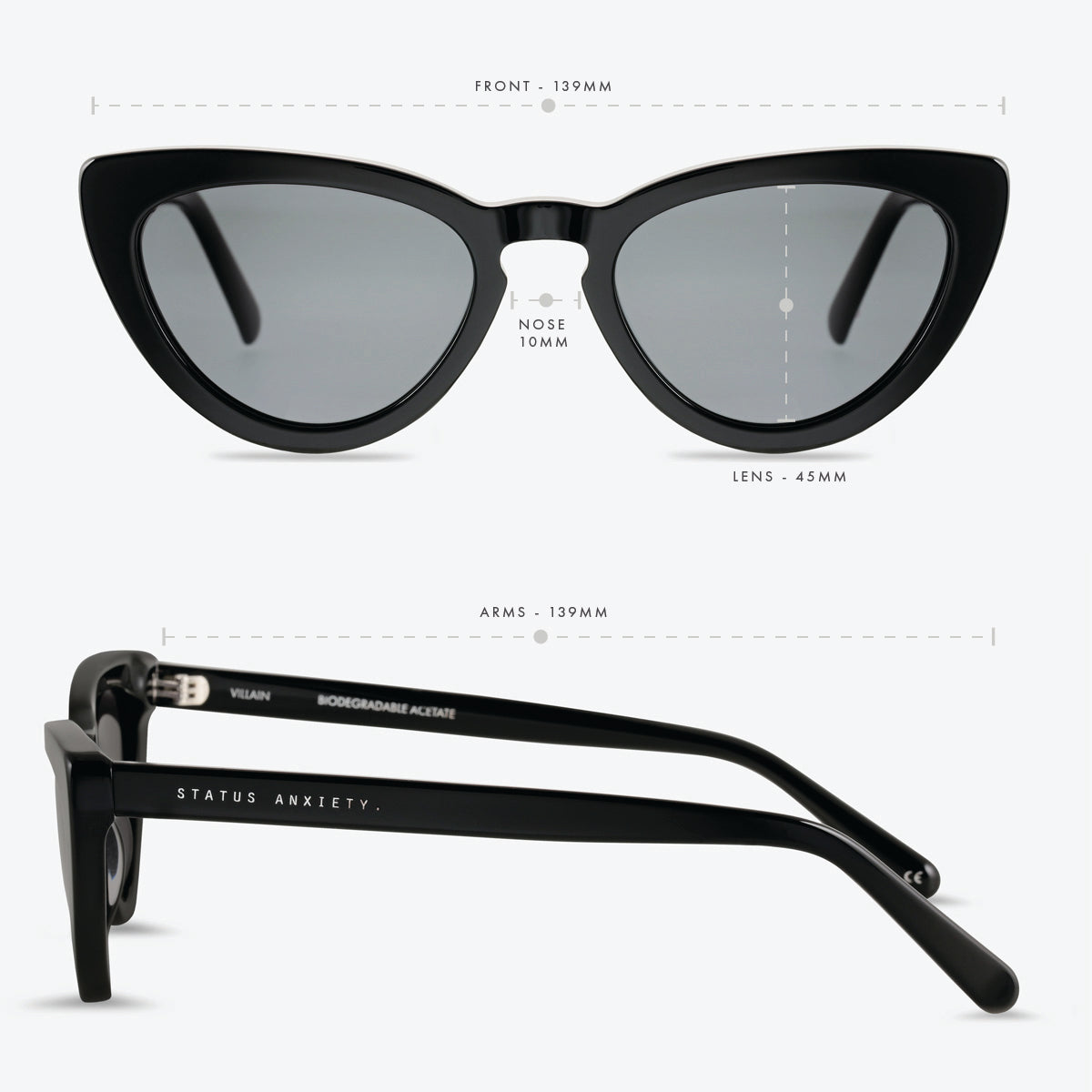 STATUS ANXIETY - Sunglasses Villain - BLACK