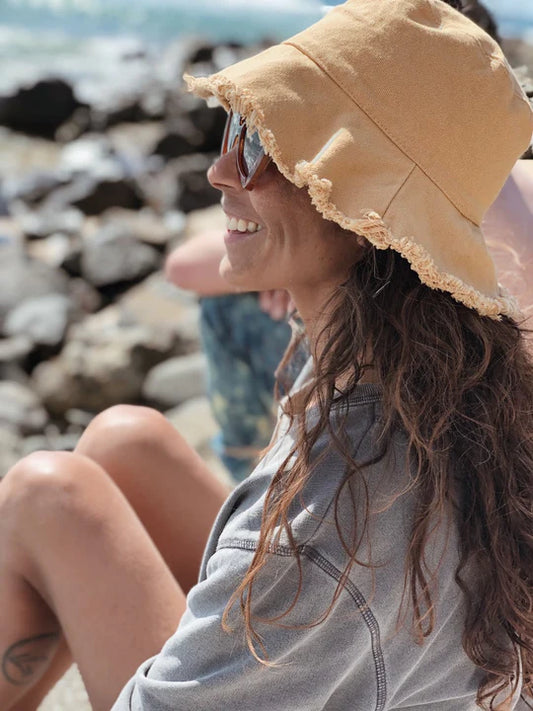 Salty Shadows - Cotton Frayed edge Bucket Hat
