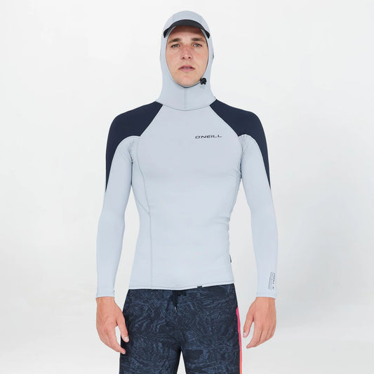 O'NEILL  - Men's TRVLR Long Sleeve Hooded Rash Vest - Cool Grey