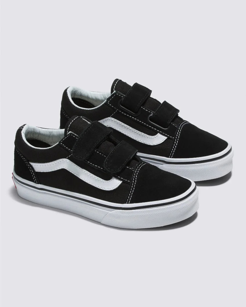 VANS TODDLER OLD SKOOL VELCRO- BLACK/TRUE WHITE