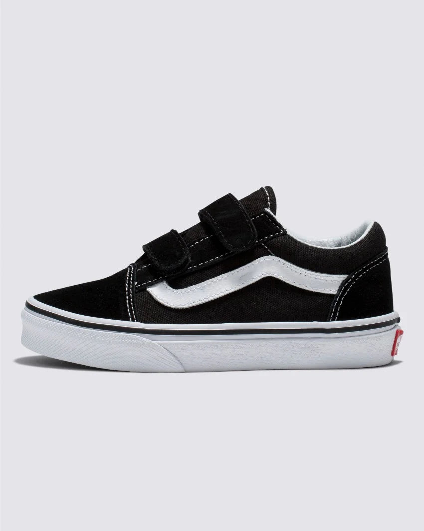 VANS TODDLER OLD SKOOL VELCRO- BLACK/TRUE WHITE