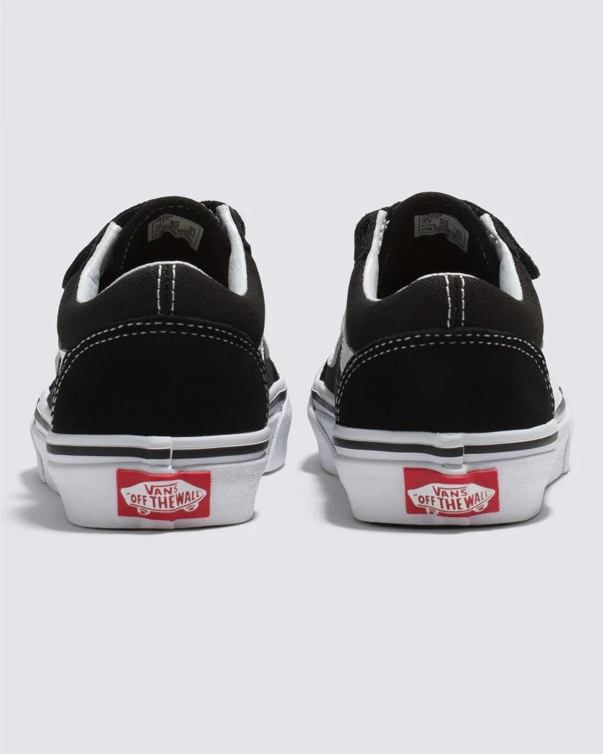 VANS TODDLER OLD SKOOL VELCRO- BLACK/TRUE WHITE