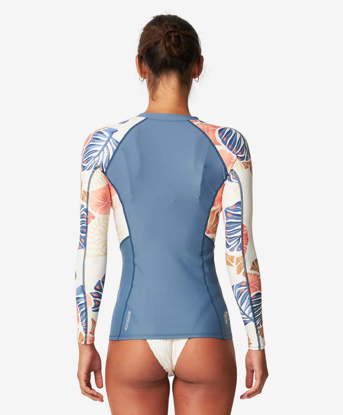 O'NEILL -Women's Bahia 1/4 Zip LS Rash Vest - Vintage Aloha White
