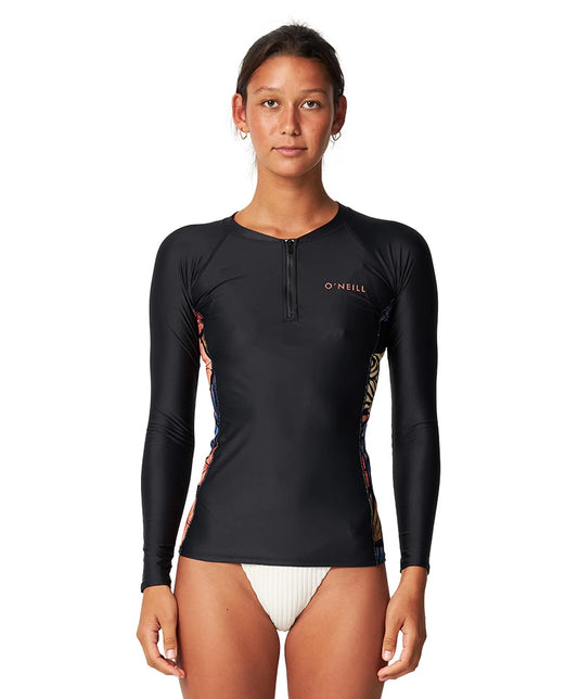 O'NEILL - Women's Bahia 1/4 Zip LS Rash Vest - Vintage Aloha