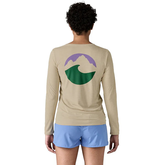 PATAGONIA - W's L/S Cap Cool Daily Graphic Tee - APPLIED IMAGINATION : PUMICE
