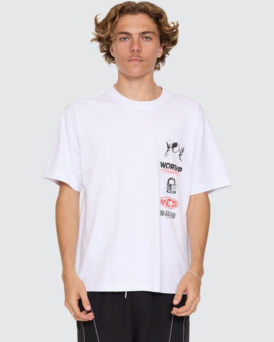 WORSHIP - Toll Free Tee - WHITE