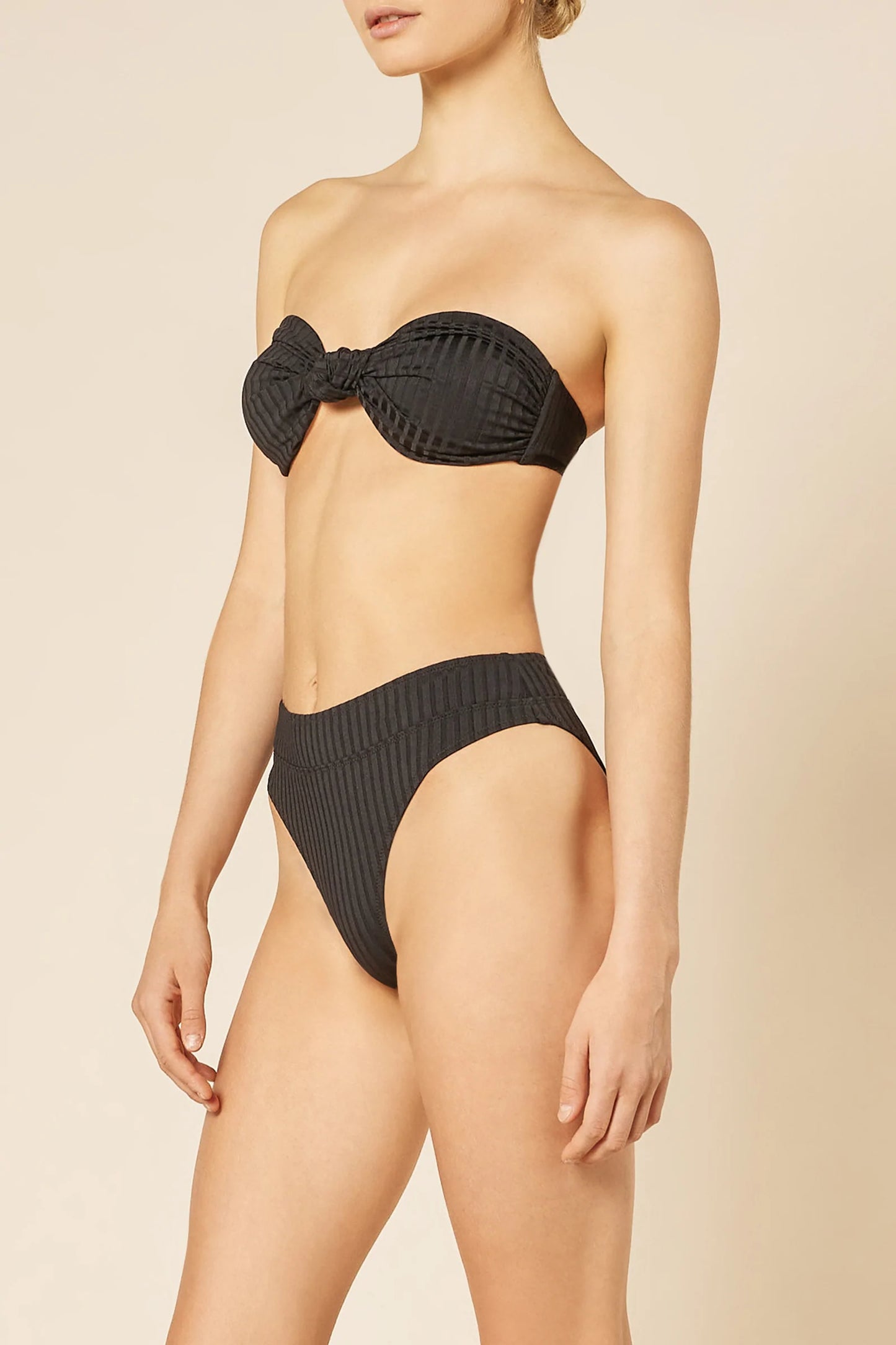 NUDE LUCY - CLASSIC KNOT FRONT BIKINI  - BLACK