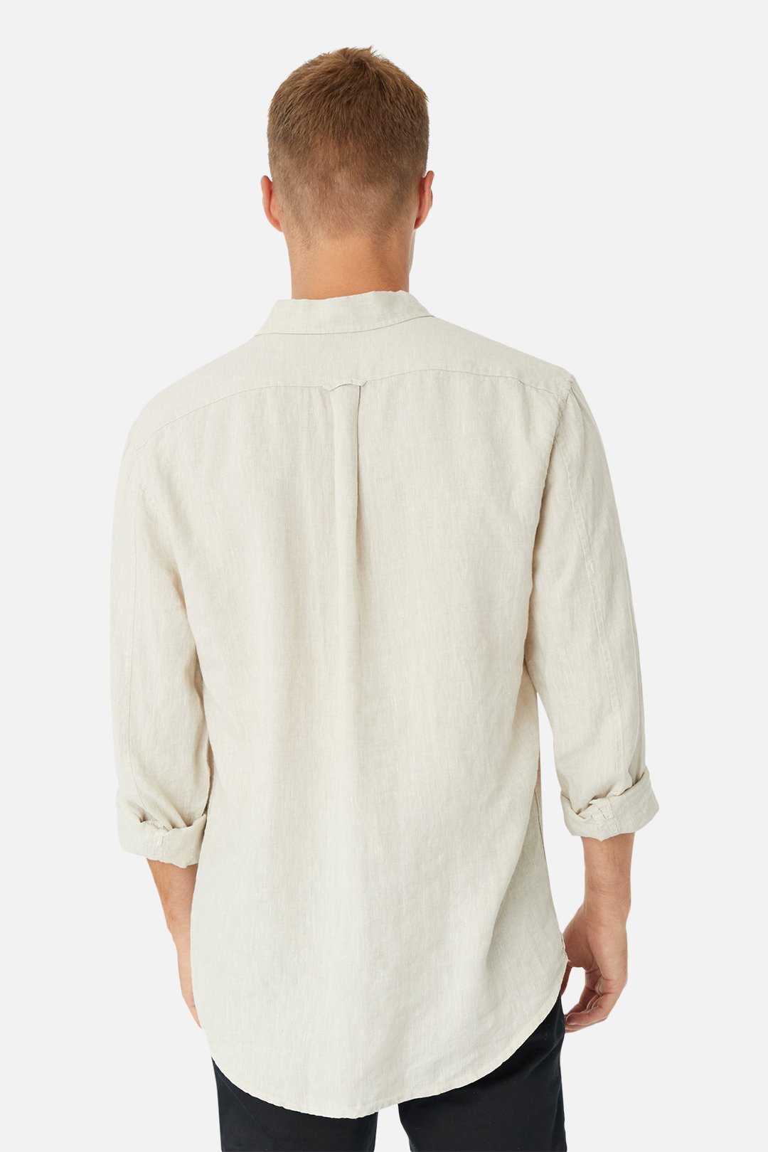 INDUSTRIE - The Tennyson Linen L/S Shirt - OATMEAL