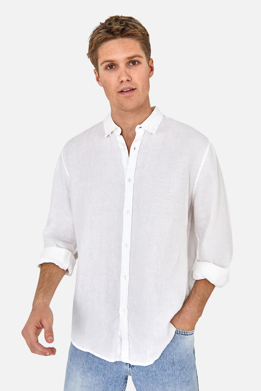 INDUSTRIE - The Trinidad Linen Shirt L/S - White