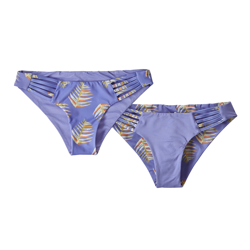 PATAGONIA - Women's Reversible Seaglass Bay Bottoms - Palms of My Heart Small: Light Violet Blue
