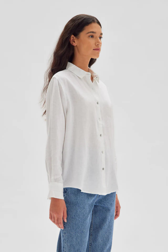 ASSEMBLY LABEL - Xander Long Sleeve  Shirt - WHITE