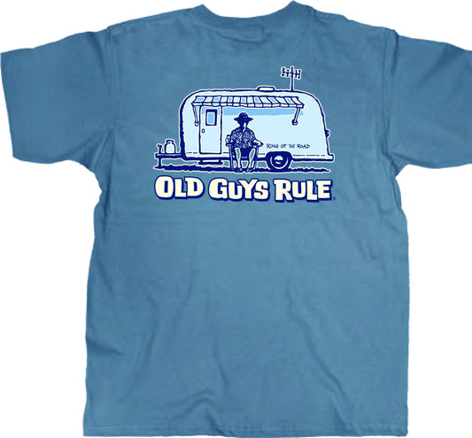 OLD GUYS RULE - Airstream Caravan Tee Stone Blue