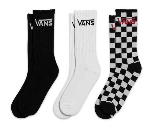 VANS - Classic Crew 3PK Black/Checkerboard